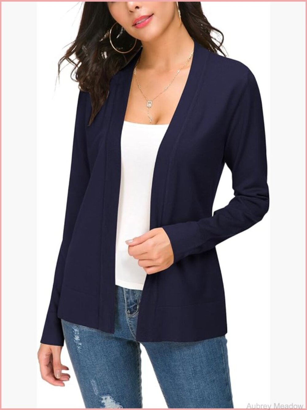 Women's Long Sleeve Open Front Cardigan Lightweight Knit